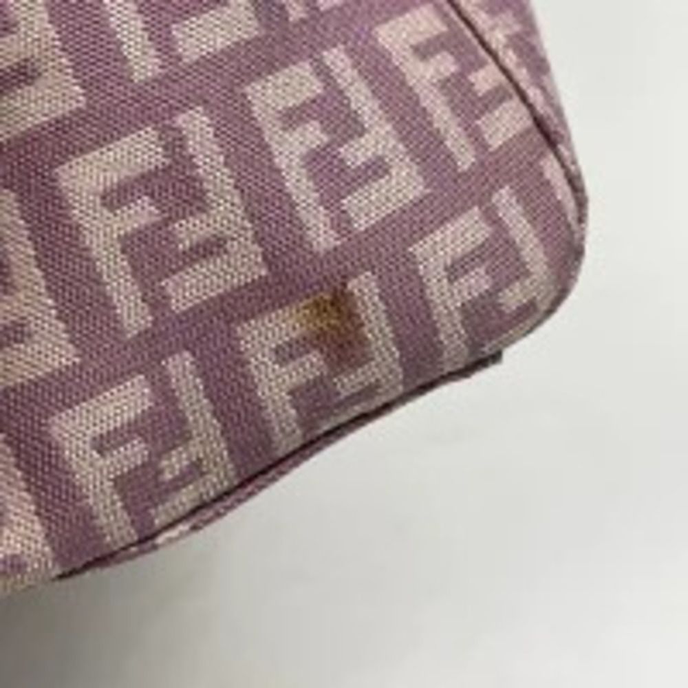 Fendi Zucchino Tote Bag Handbag Canvas Purple - Picture 4 of 7